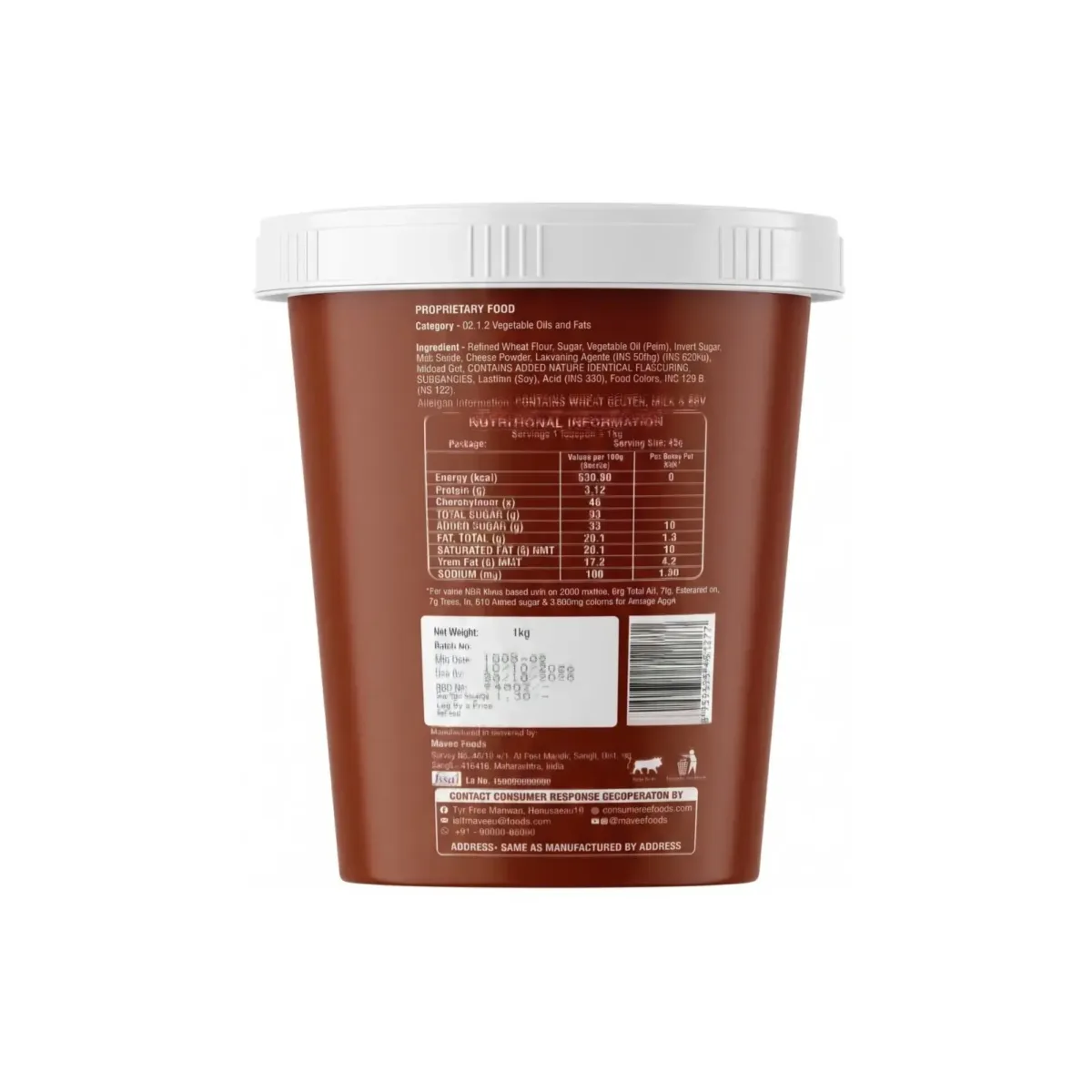 Mavees Red Velvet Spread 1kg - 2