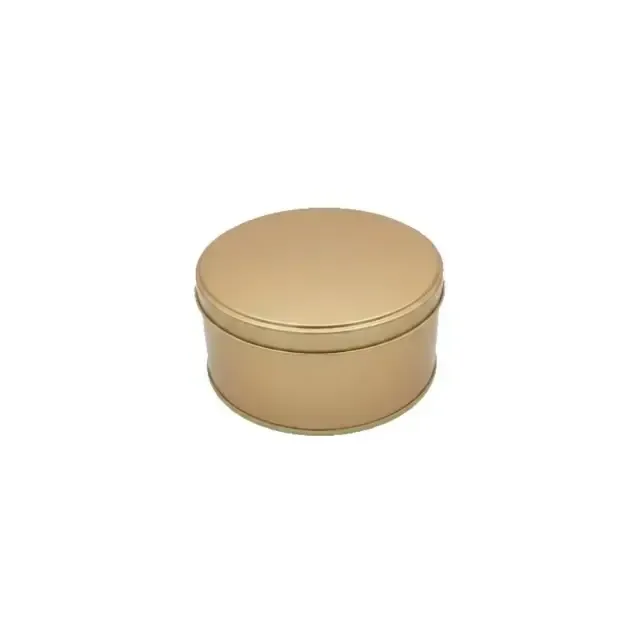 Food Grade Rectangular Metal Tin Box Golden - 1