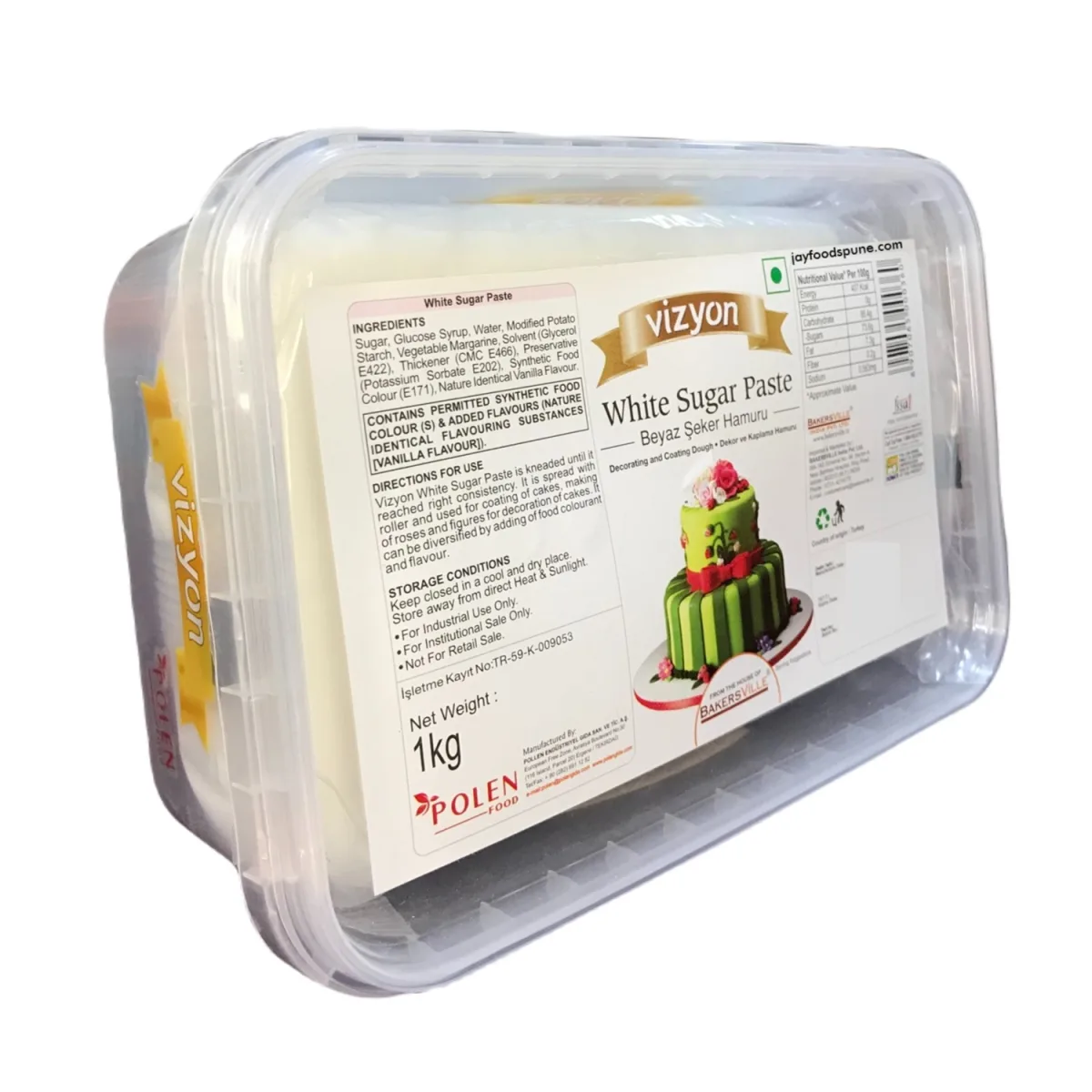 Vizyon White Sugar Paste 1kg - 1