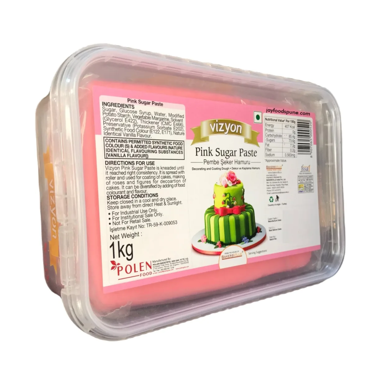 Vizyon Pink Sugar Paste 1kg - 1