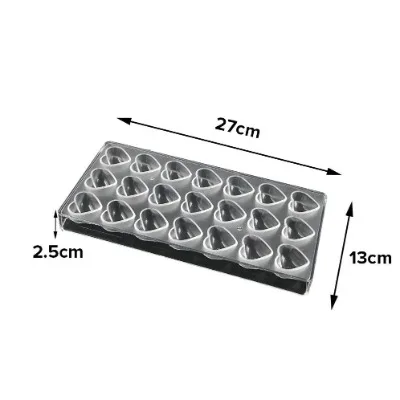 Finedecor Heart Shaped Polycarbonate Chocolate Mold (21 Cavities) - 1