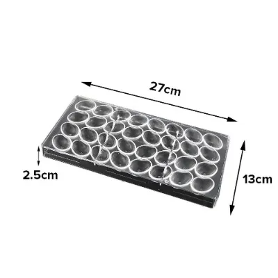 Finedecor Oval Shaped Polycarbonate Chocolate Mold (32 Cavities) - 1