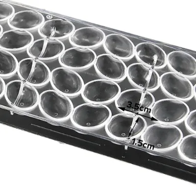 Finedecor Oval Shaped Polycarbonate Chocolate Mold (32 Cavities) - 2