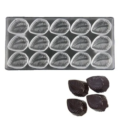 Finedecor Leaf Shaped Polycarbonate Chocolate Mold (15 Cavities) - 1