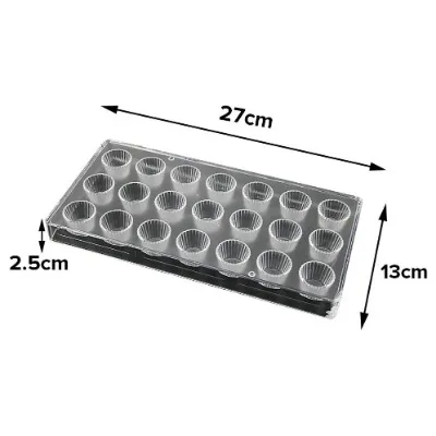 Finedecor Cup Shaped Polycarbonate Chocolate Mold (21 Cavities) - 1