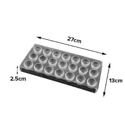inedecor Swirl Round Shaped Polycarbonate Chocolate Mold (21 Cavities) - 1