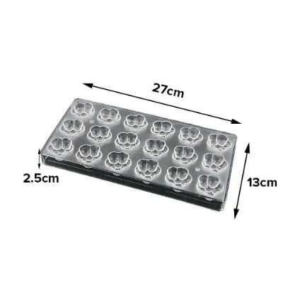 Finedecor Flower Shaped Polycarbonate Chocolate Mold (18 Cavities) - 1