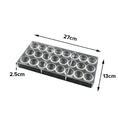 Finedecor Round Chocolate Bar/half Ball Shaped Polycarbonate Chocolate Mold (24 Cavity) - 1