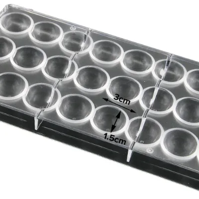 Finedecor Round Chocolate Bar/half Ball Shaped Polycarbonate Chocolate Mold (24 Cavity) - 2