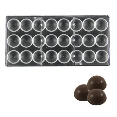 Finedecor Round Chocolate Bar/half Ball Shaped Polycarbonate Chocolate Mold (24 Cavity) - 3