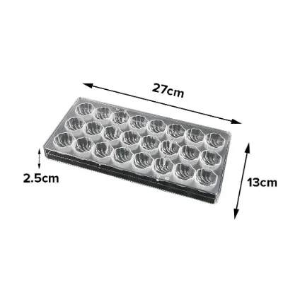 Finedecor 3d Sea Shell Shaped Polycarbonate Chocolate Mold (24 Cavities) - 1