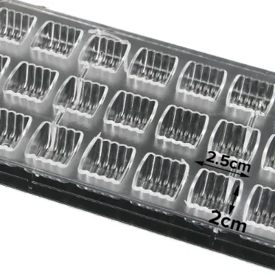 Finedecor Square Curl Toffee Shaped Polycarbonate Chocolate Mold (24 Cavities), - 2