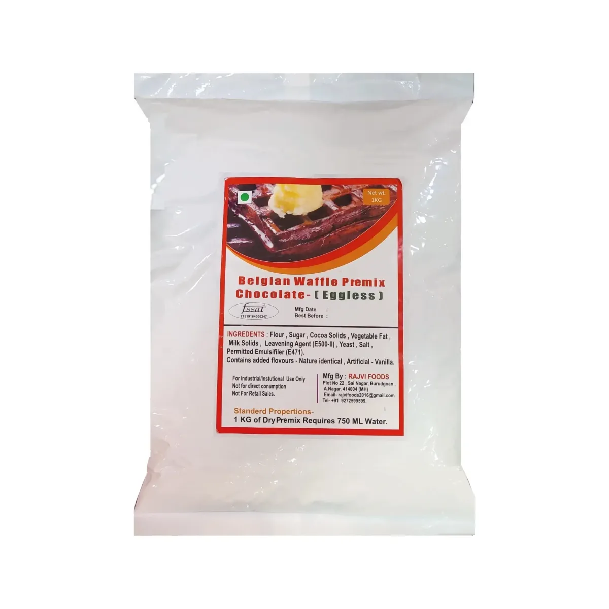 Belgian Waffle Premix Chocolate Eggless 1kg - 1