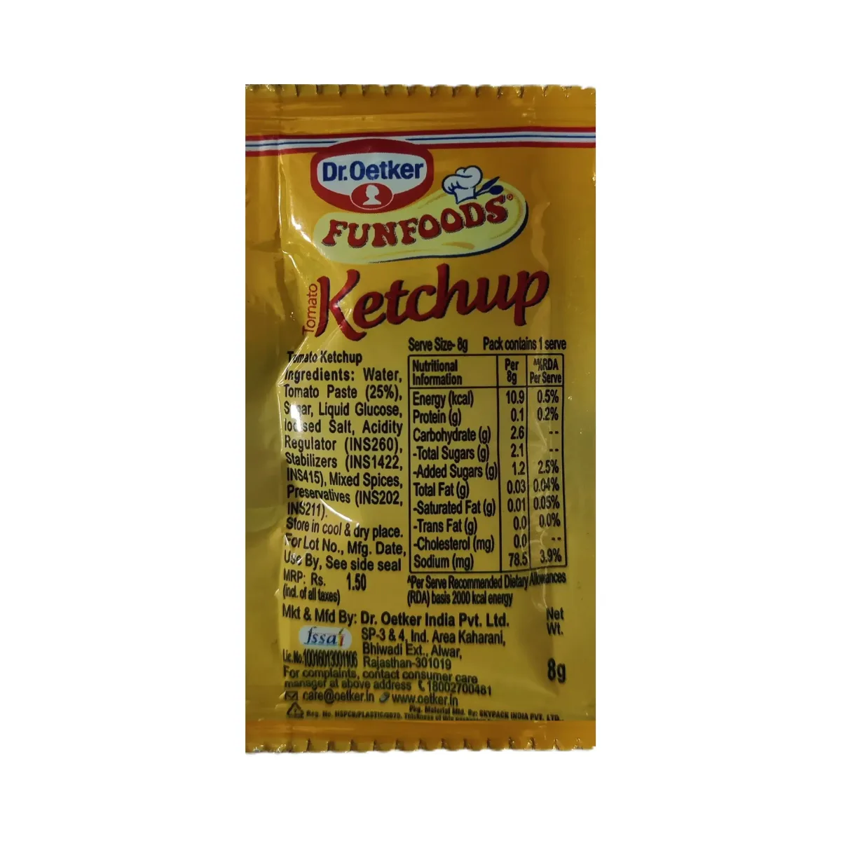 Dr Oetker Funfoods Tomato Ketchup 8gm 100pcs - 2