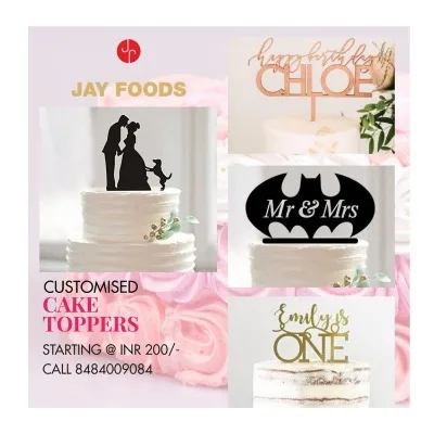 CUSTOMIZE ACRYLIC CAKE TOPPER 4 X 6 - 1