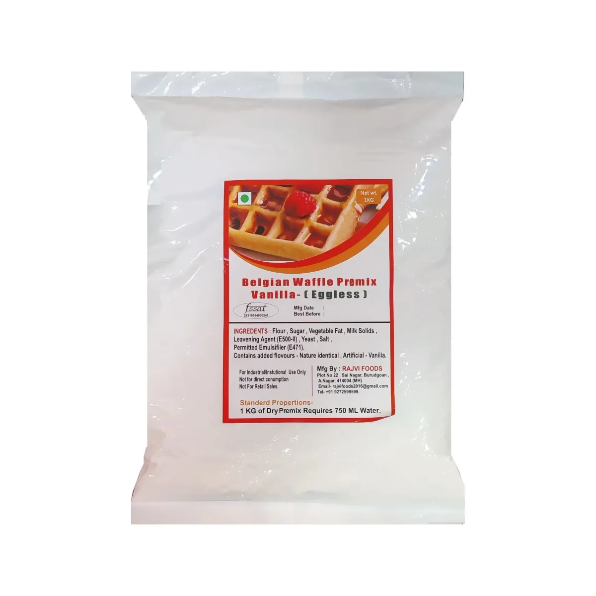 Belgian Waffle Premix Vanilla Eggless 1kg - 1