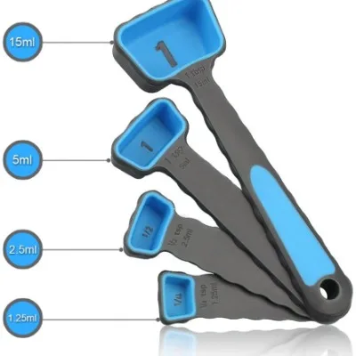 Finedecor Collapsible Silicone Measuring Cups, 8 Piece Measuring Cups And Spoons - 3