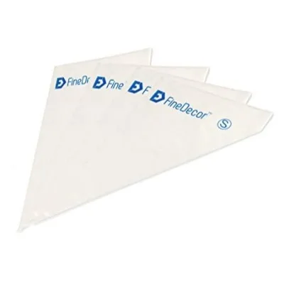 Finedecor Plastic Piping Pastry Bag (Small , 100 Piece, White ) 26 X 16 Cm/10 X - 1
