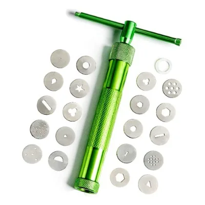 Stainless Steel Sugar Craft Extruder Fondant Sugar Paste Extruder Ceramics 21pcs - 1