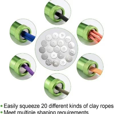 Stainless Steel Sugar Craft Extruder Fondant Sugar Paste Extruder Ceramics 21pcs - 3