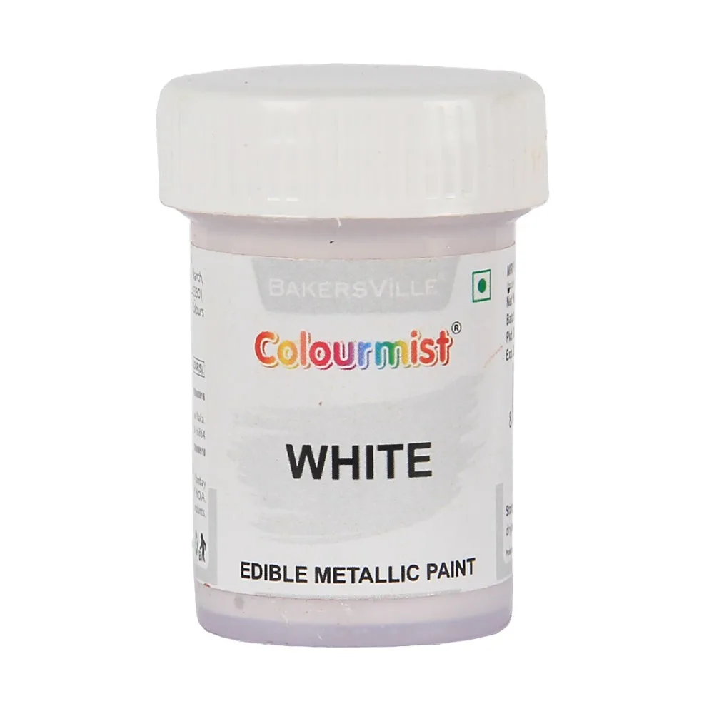 Colourmist Edible Metallic Paint 20Gm White - 1