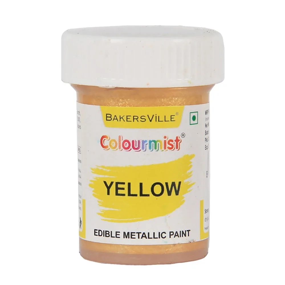 Colourmist Edible Metallic Paint 20Gm Yellow - 1