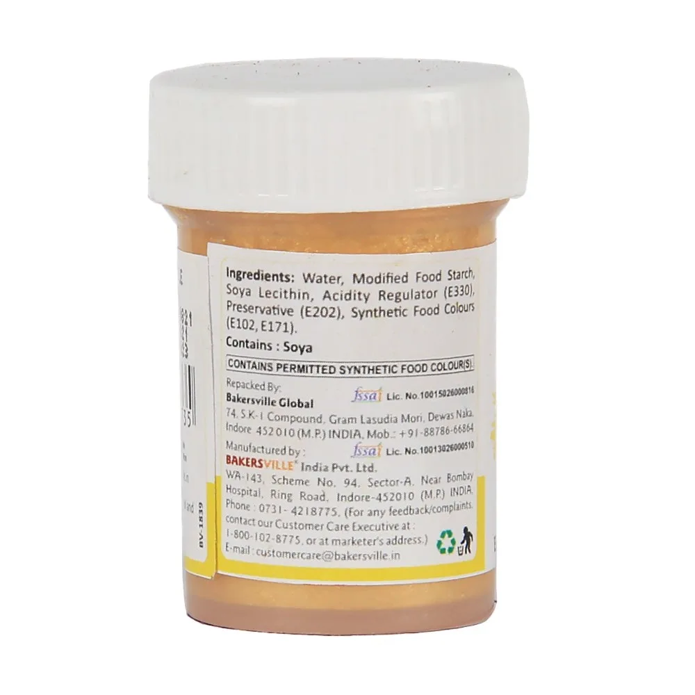 Colourmist Edible Metallic Paint 20Gm Yellow - 2