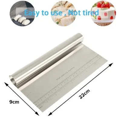 Finedecor Dough Pastry Scraper/cutter/chopper Stainless Steel Mirror Polished - 2