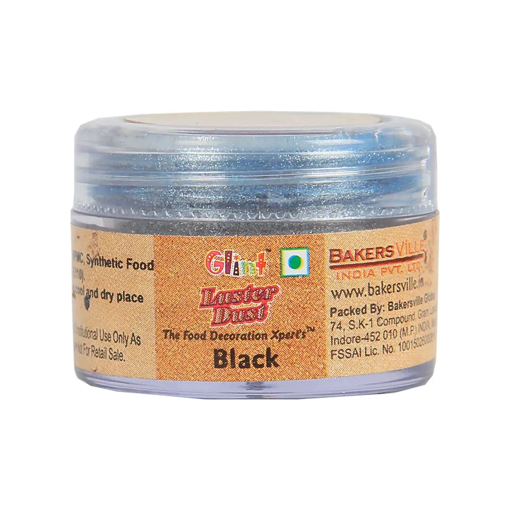 Glint Edible Luster Dust 5gm Black - 1