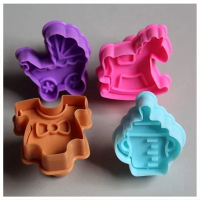 Baby Shower Plastic Biscuit / Plunger Cutter 4 Pc - 1
