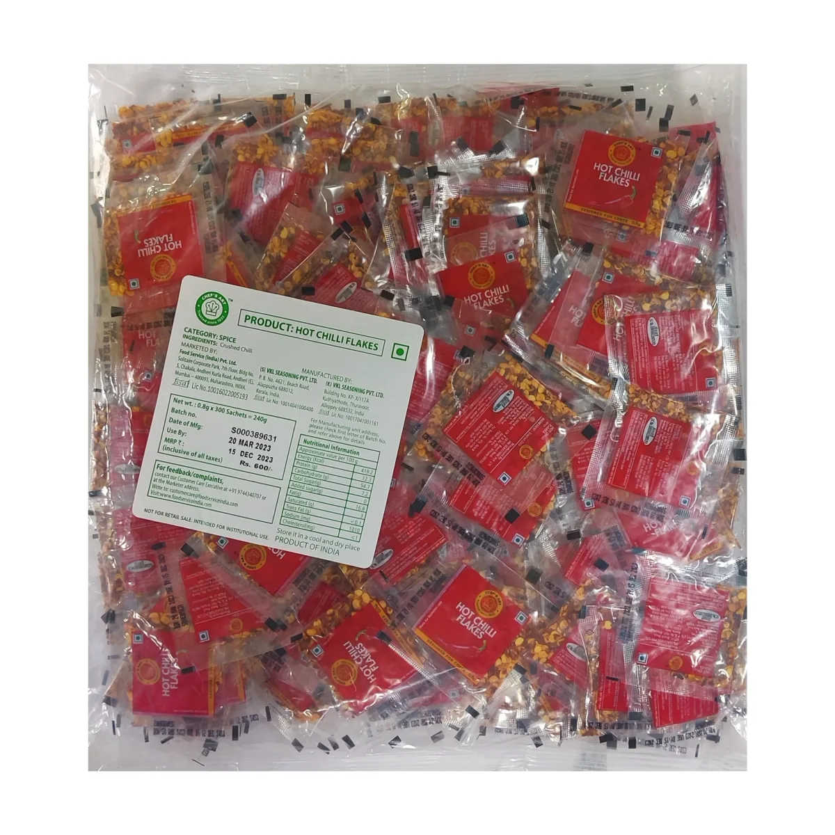 Vkl Hot Chilli Flakes Sachet - 3