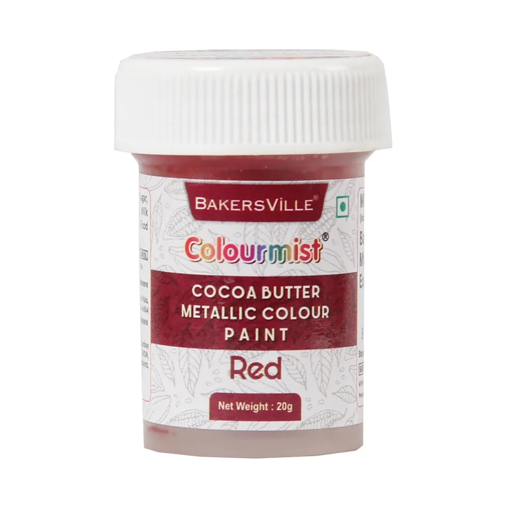 Colourmist Cocoa Butter Metalic Colour Paint  20g Red - 1