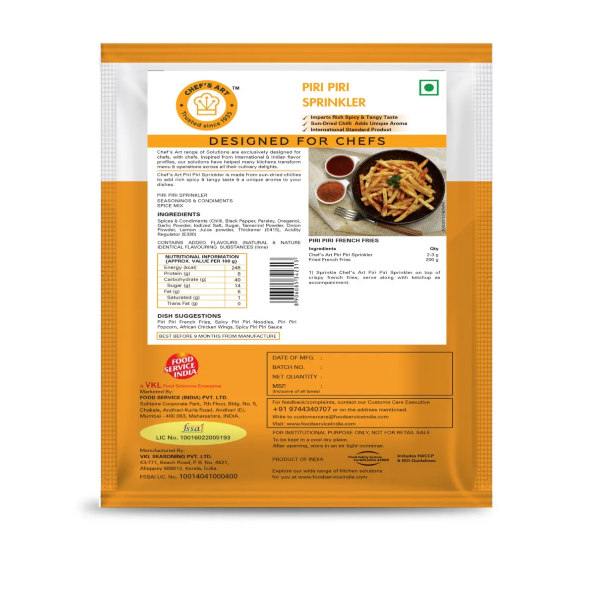 Chefs Art Piri Piri Sprinkler 250Gm - 1