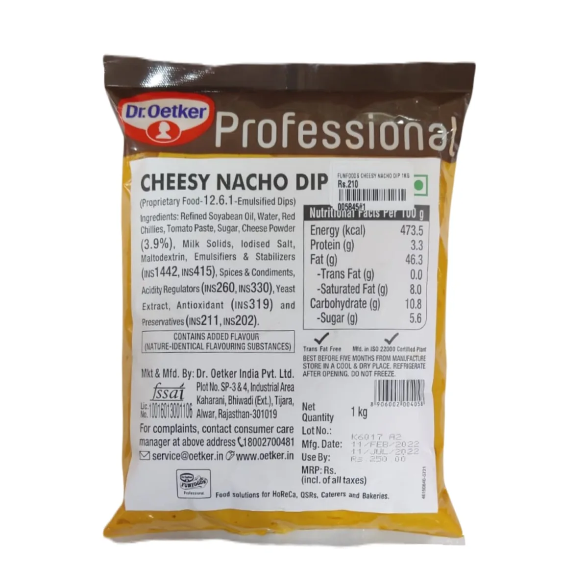 Dr. Oetker Funfoods Cheesy Nacho Dip 1Kg - 1