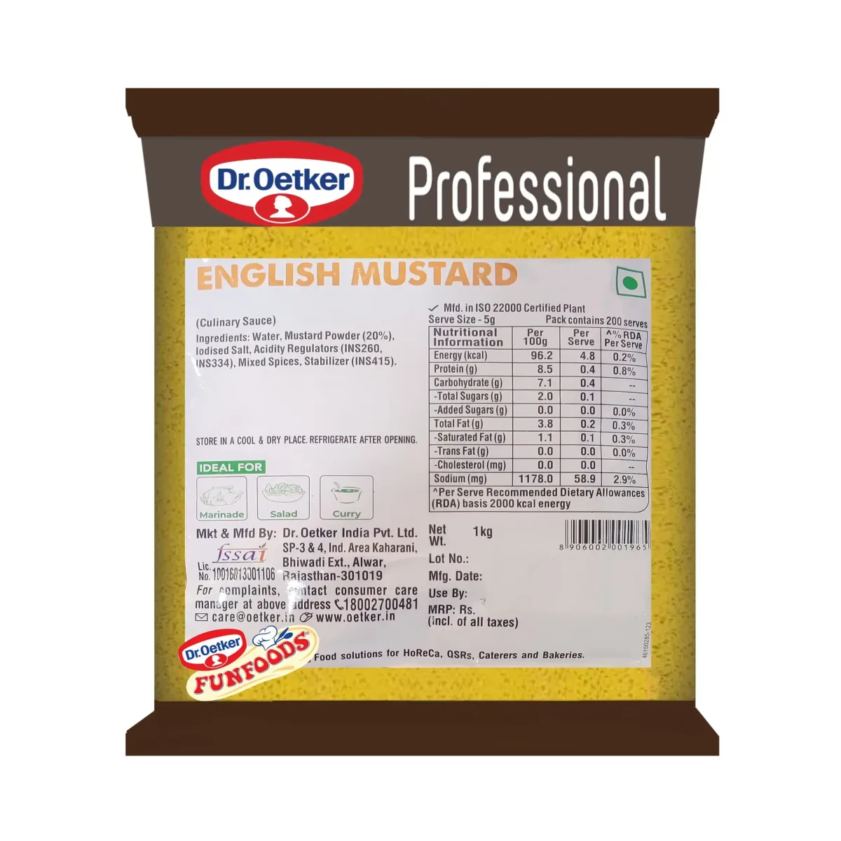 Dr. Oetker Funfoods English Mustard 1kg - 2