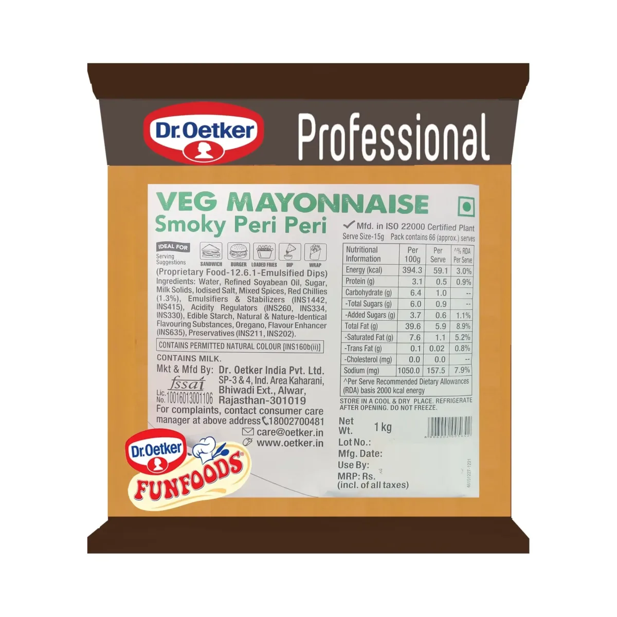 Dr. Oetker Veg Mayonnaise Smoky Peri Peri 1kg - 1
