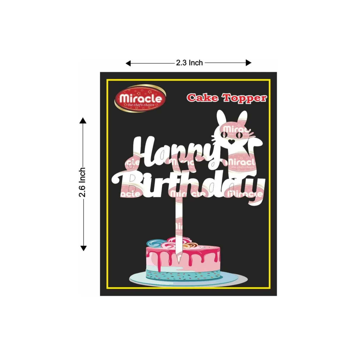 Miracle Happy Birthday Acrylic Topper T1 Design5 - 1