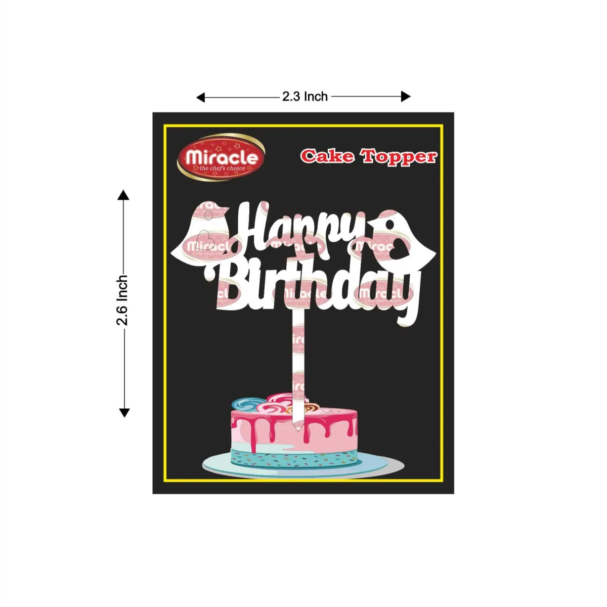 Miracle Happy Birthday Acrylic Topper T1 Design6 - 1