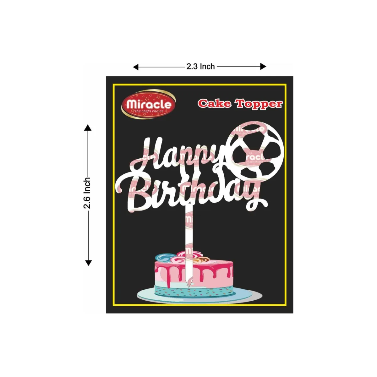 Miracle Happy Birthday Acrylic Topper T1 Design8 - 1