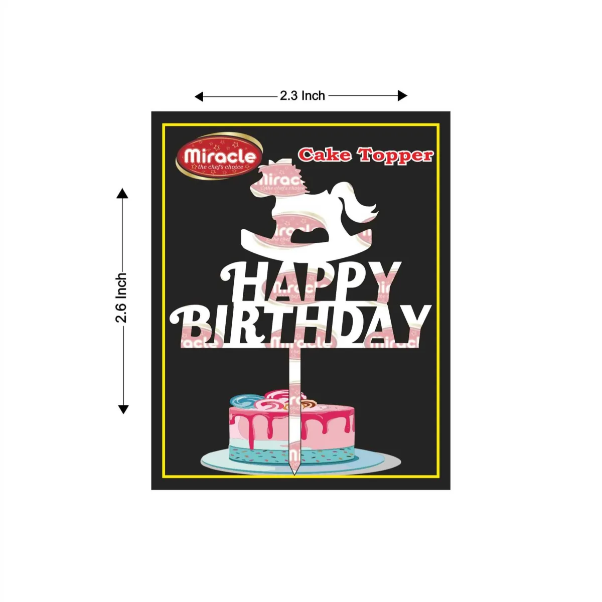 Miracle Happy Birthday Acrylic Topper T1 Design9 - 1