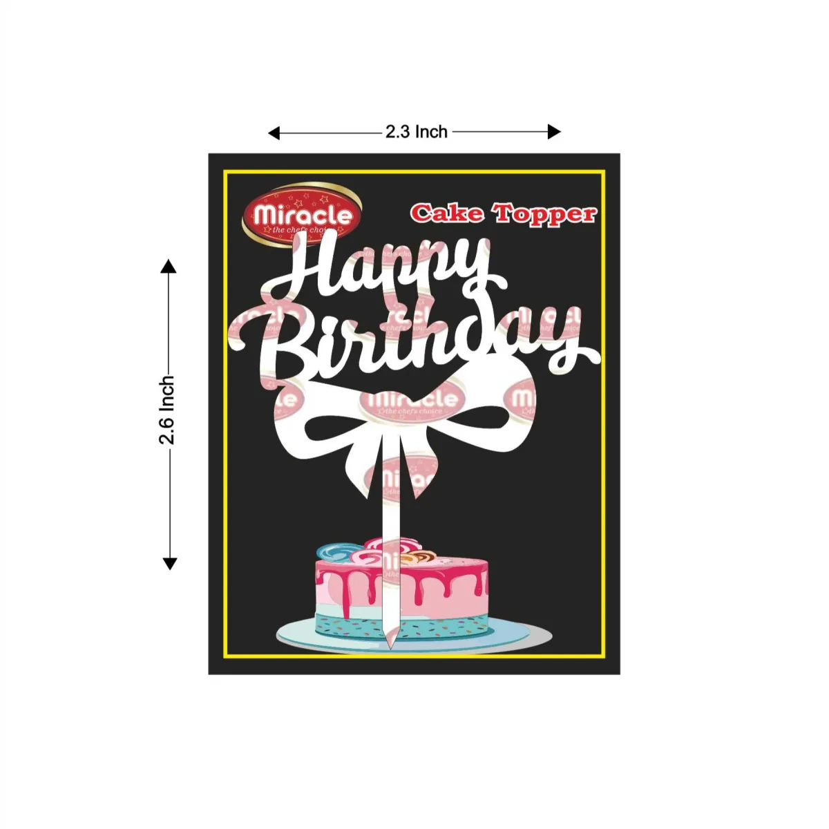 Miracle Happy Birthday Acrylic Topper T1 Design10 - 1