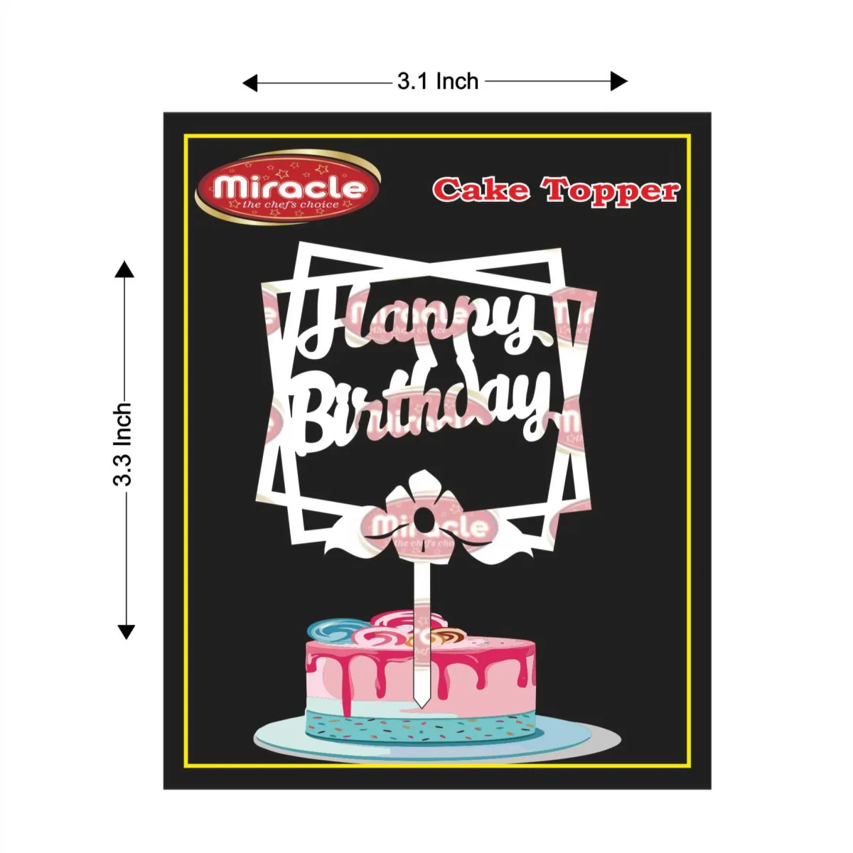 Miracle Happy Birthday Acrylic Topper T2 Design9 - 1