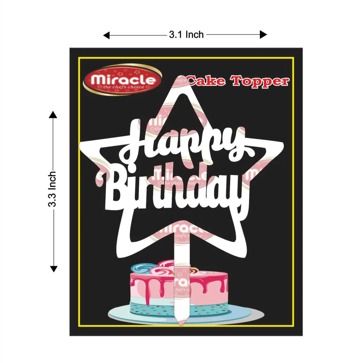Miracle Happy Birthday Acrylic Topper T2 Design13 - 1