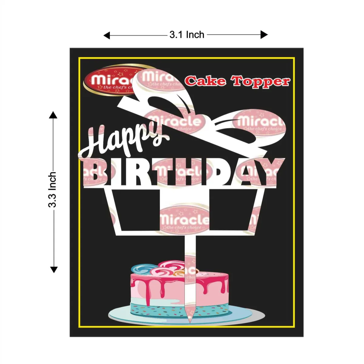 Miracle Happy Birthday Acrylic Topper T2 Design14 - 1