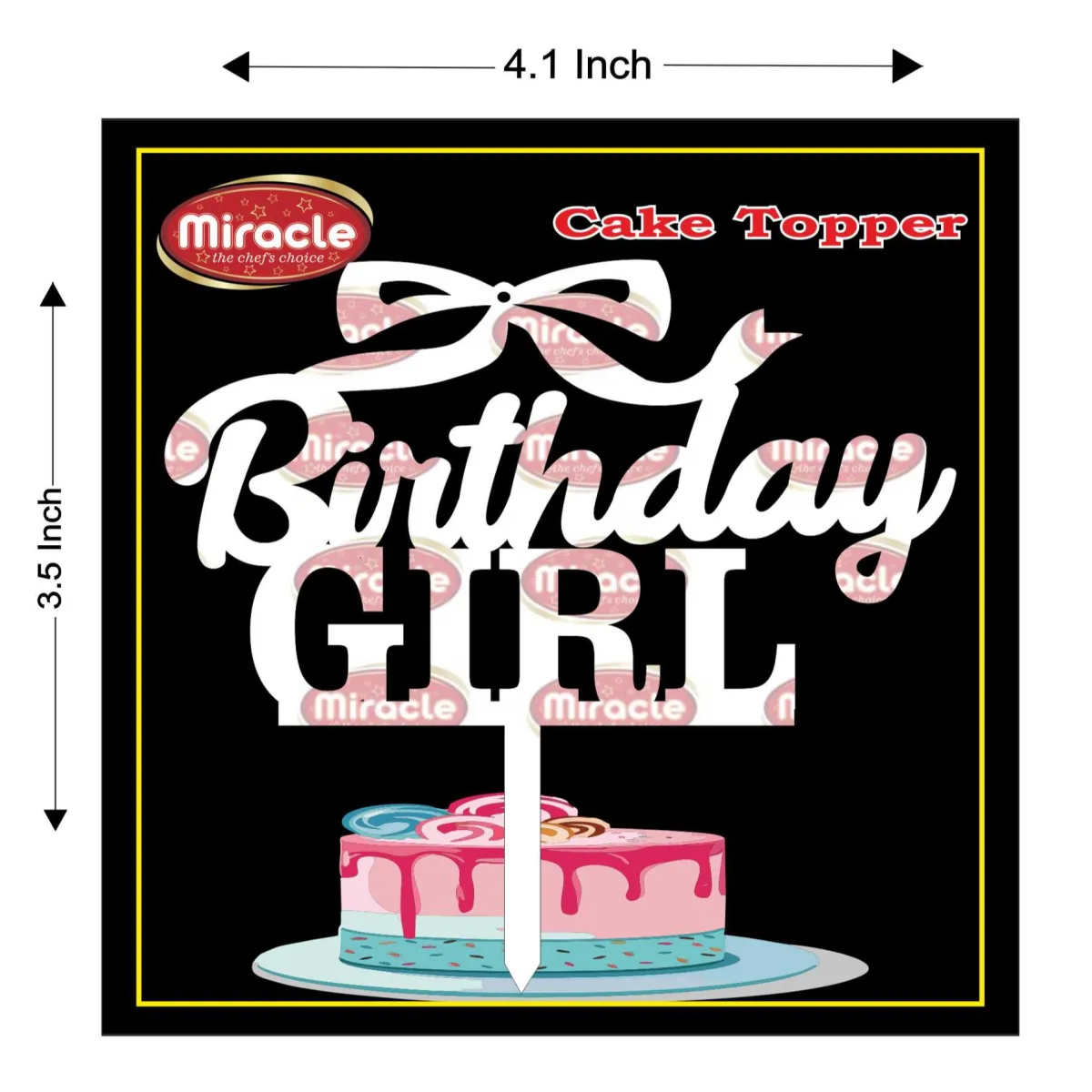 Miracle Happy Birthday Acrylic Topper T3 Design7 - 1