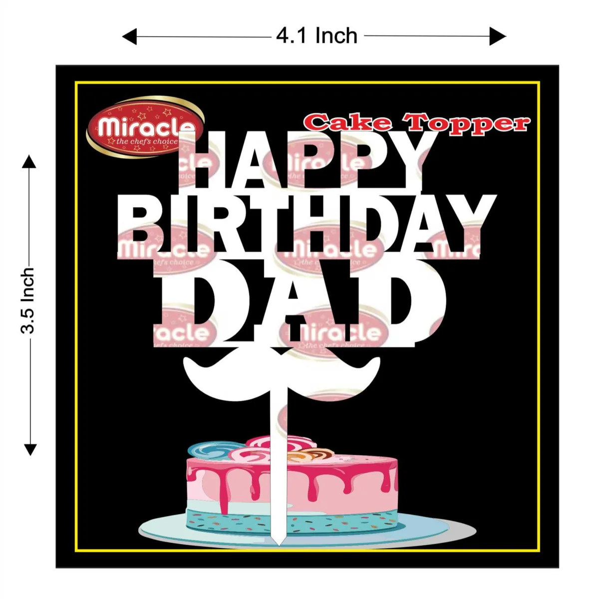 Miracle Happy Birthday Acrylic Topper T3 Design8 - 1