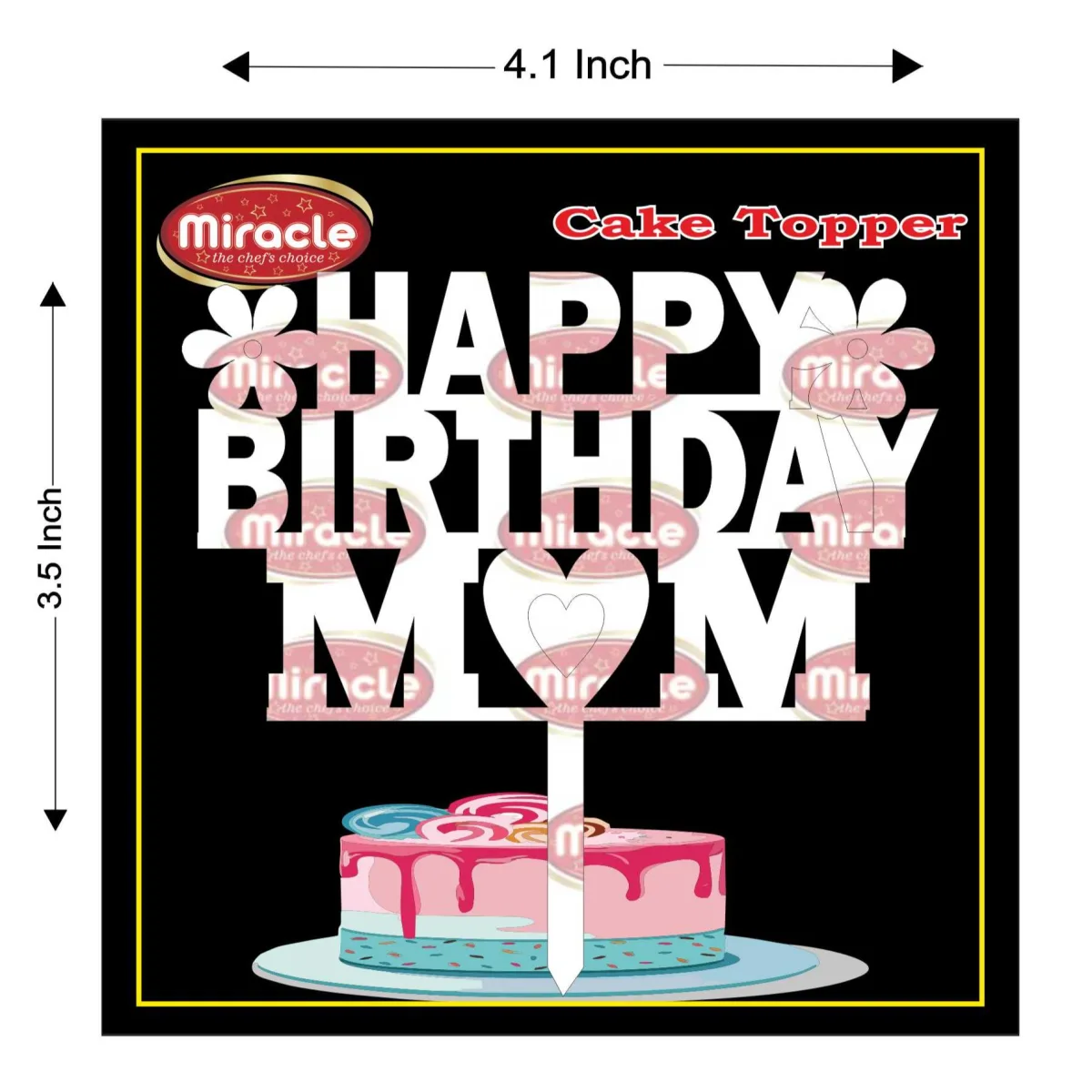 Miracle Happy Birthday Acrylic Topper T3 Design9 - 1