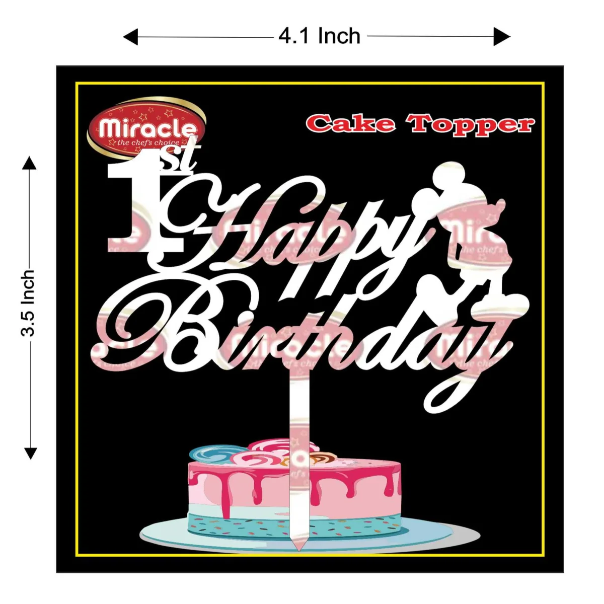 Miracle Happy Birthday Acrylic Topper T3 Design10 - 1