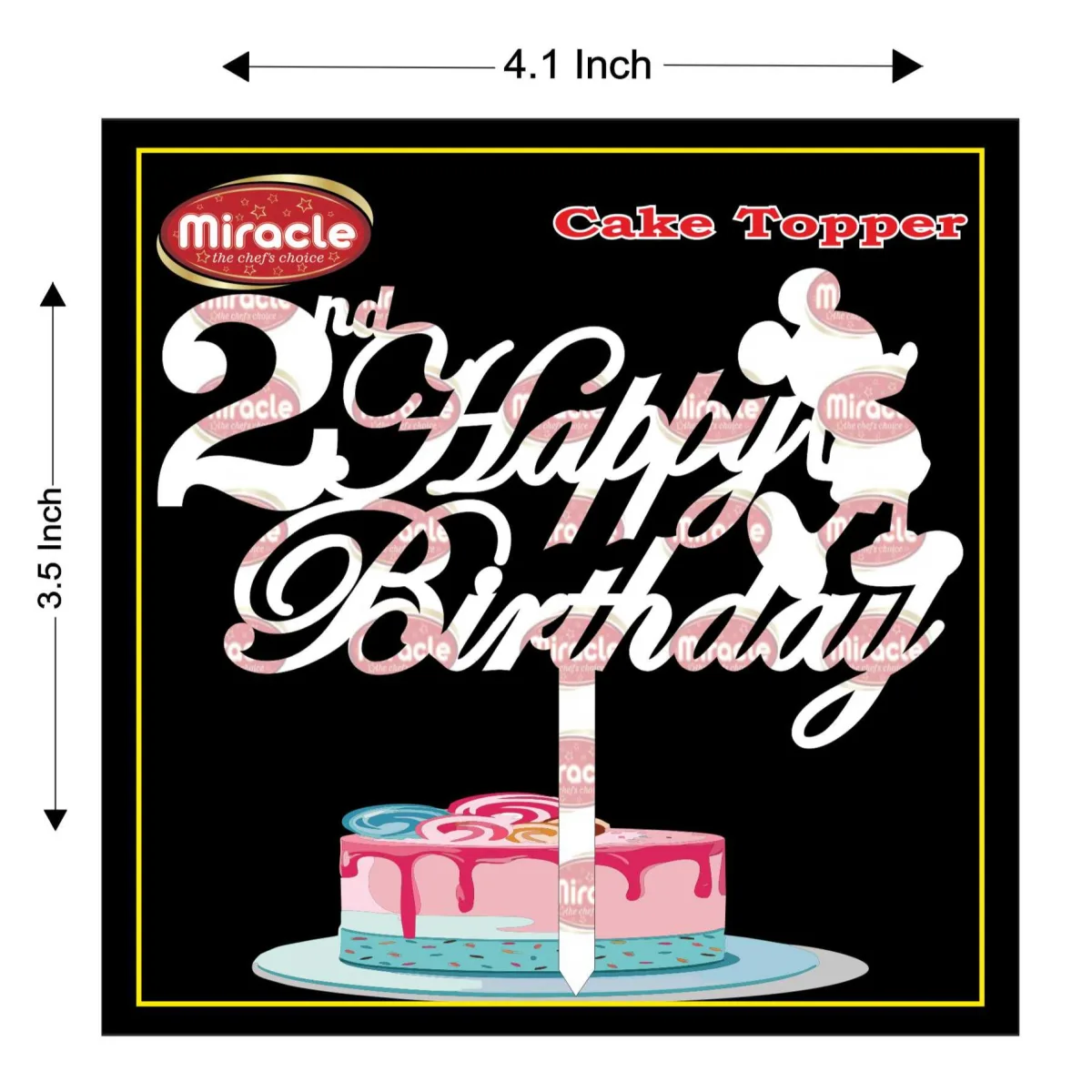 Miracle Happy Birthday Acrylic Topper T3 Design11 - 1