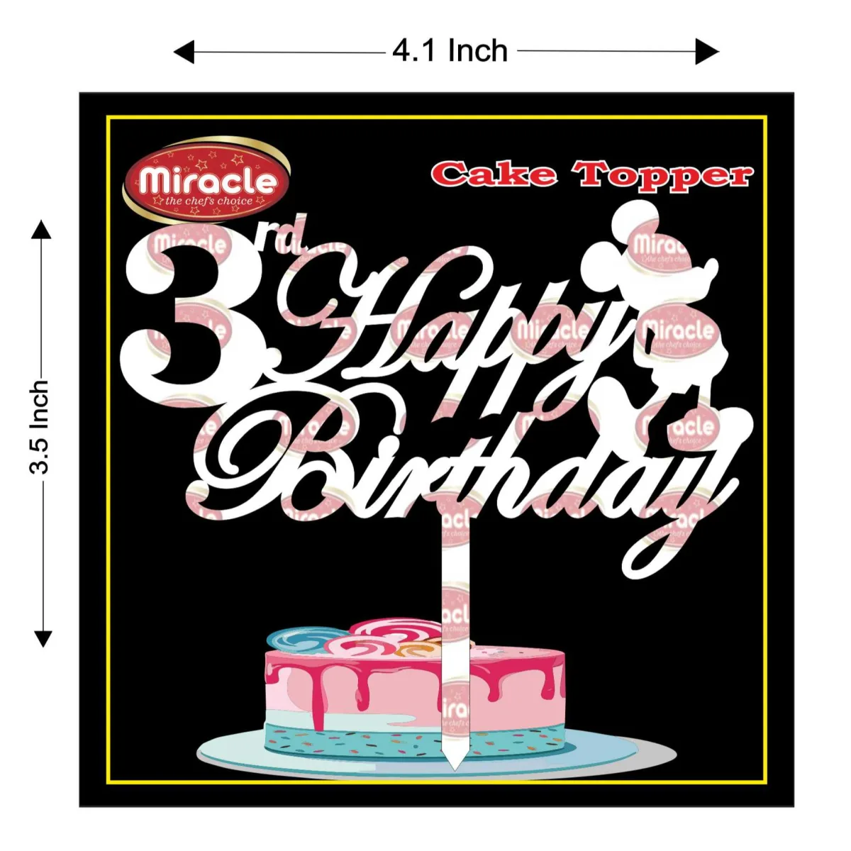 Miracle Happy Birthday Acrylic Topper T3 Design12 - 1